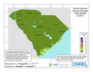 SC Average Annual Wind Speed at 30m